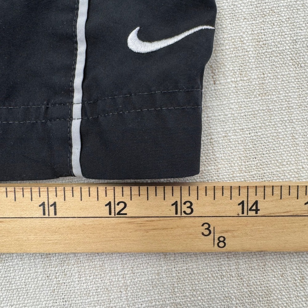 Nike Black Vintage Y2K Running Shorts Mens XL Reflective Embroidered Swoosh - Picture 9 of 14